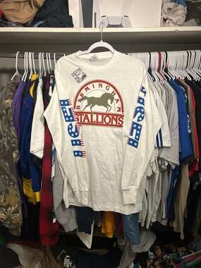 Vintage 1982 Birmingham Stallions USFL Long Sleeve T-Shirt Logo 7 New With Tags